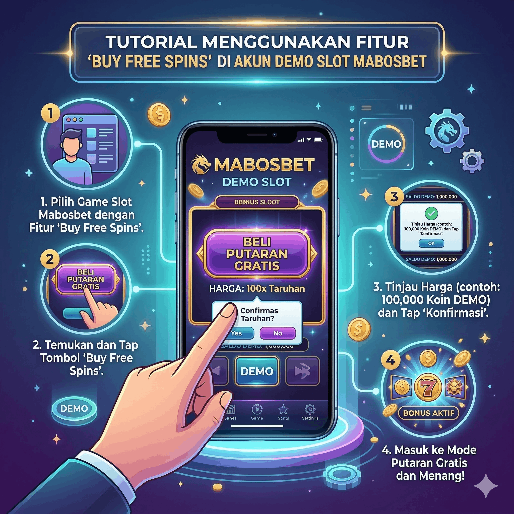Tutorial Demo Slot Mabosbet: Fitur Buy Free Spins Gratis